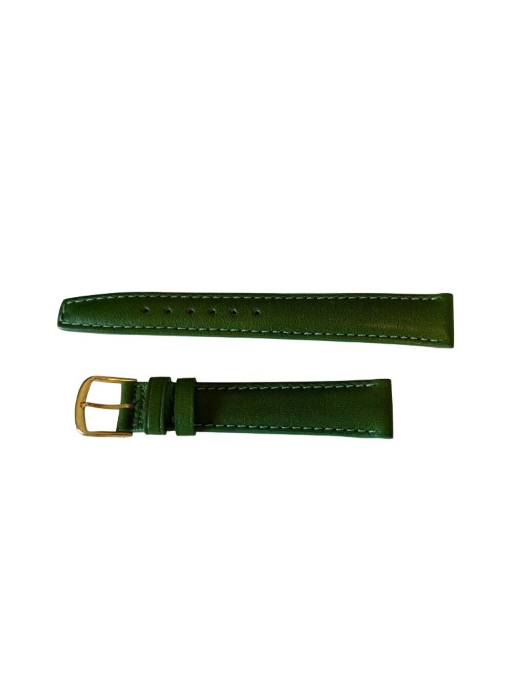 Vintage Town & Country Canada Green Leather Watch Strap Band Gold Buckle 16R